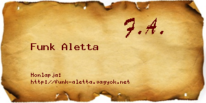 Funk Aletta névjegykártya