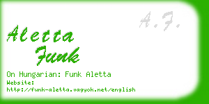 aletta funk business card